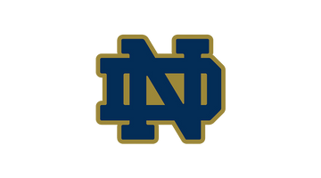 the notre dame logo is shown on a white background
